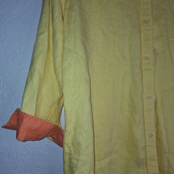 Lauren Ralph Lauren Linen Top Button Front Monogram Shirt Women’s Size XL - Picture 4 of 9